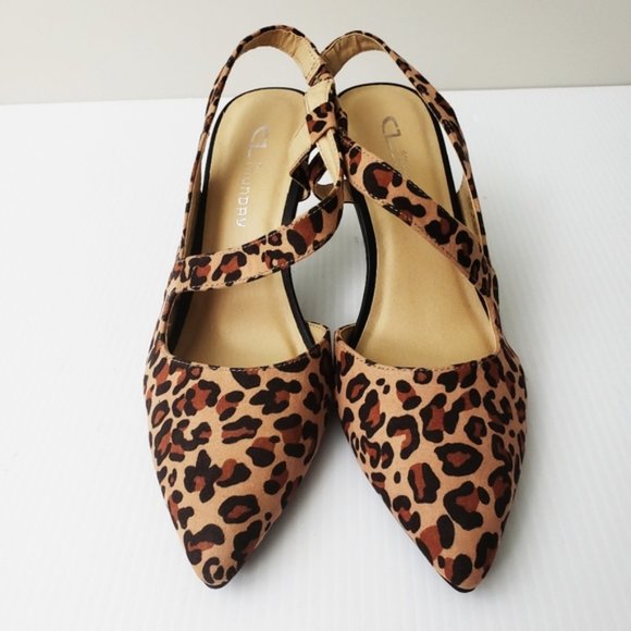 CL by Laundry Animal Print Heels SZ 8.5M NEW Free shipping & earrings OFFERS? - Picture 3 of 7
